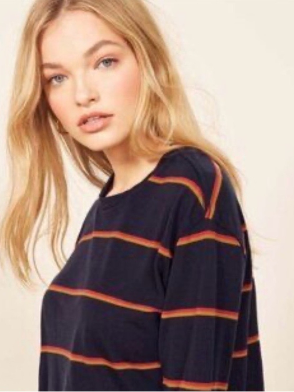 Reformation Chloe Top (Nico) Size XS Stripe Blue Red Orange